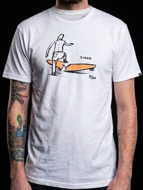 Vans White and Orange "Tudor" Long Board Stomp